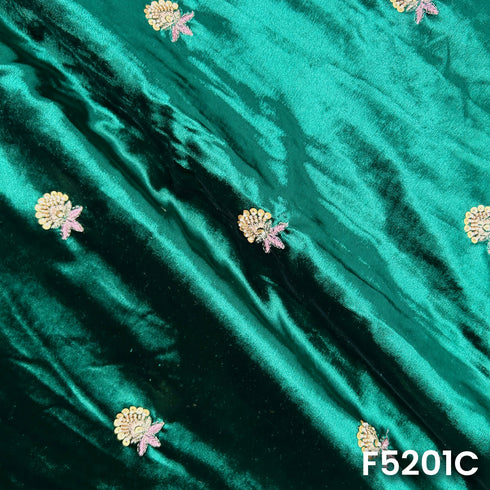 Cut Dana Thread Sequins Work Velvet Fabric-F5201